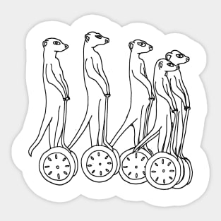 Meerkat on segway lines Sticker